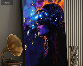Resonant Stillness Canvas Print: AI Surrealist Portrait Fine Art