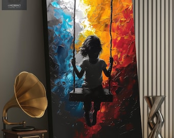 The Silent Self | Dark Silhouette Child, Abstract Modern Canvas Art