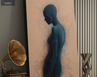 Surrealist Silhouette Canvas Print: Modern Fine Art Portrait