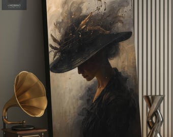 Shadow Muse Canvas Print: Surrealist Woman Portrait Fine Art