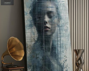 Abstract Woman Portrait Canvas Print: Modern Surrealism Wall Art