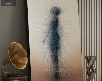 Celestial Memory Canvas Print: Surrealist Figure Art