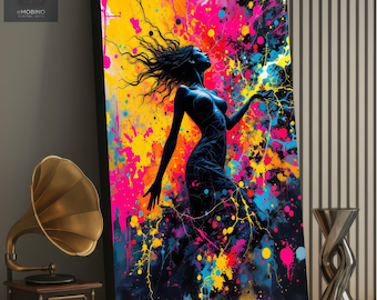 Colorful Abstract Figurative Canvas Print – Contemporary Fine Art Wall Art