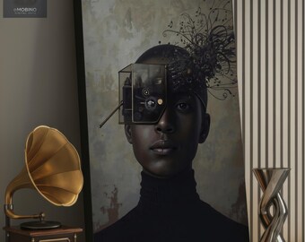 Ethereal Silence Canvas Print: Surrealist Portrait Fine Art