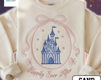 EMBROIDERED Coquette Bow Happily Ever After Shirt, Disney Bachelorette Shirt, Magical Castle Shirt, Bride To Be Shirt, Disney Bride Shirt