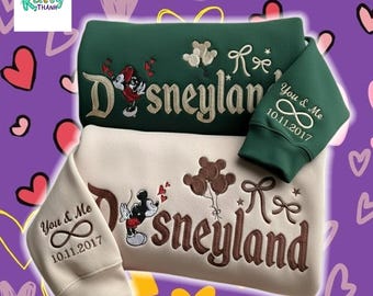 Embroidered Magical Land Couple Sweatshirt, Matching Sweethearts Nite Sweater, Valentines Couple Mouse Sweatshirt, Honeymoon Gift