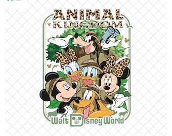アニマルキングダム ディズニー PNG、ミッキー＆ミニー サファリ クリップアート、ディズニー ジャングル フレンズ デザイン、グーフィー ドナルド プルート PNG、昇華プリント ファイル