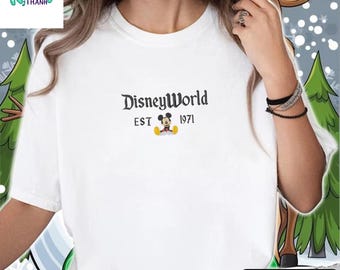 Embroidered DisneyWorld Florida Shirt, DisneyWorld Est 1971 Shirt, Disney Vacation Shirt, Mickey And Friends Shirt, Walt Disney Shirt