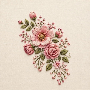 Vintage Flower Embroidery - Etsy