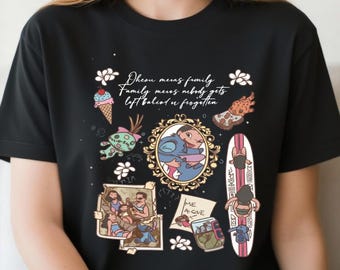 Lilo and Stitch Shirt, Disney Stitch Shirt, Magic Kingdom Shirt, Disneyland Shirt, Disney Ohana Family  Tee,Girly Women Disney Trip Tee