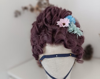 Perruque mauve - perruque d'époque, lace frontale, théâtrale, show, scène, cheveux synthétiques violets.