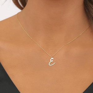Personalisierte Schreibschrift Initial Halskette - Eleganter Buchstabe Schmuck, Minimalistische Buchstaben Halskette, bedeutungsvolles Geschenk für Sie