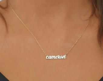 Personalized Sterling Silver Script Name Necklace: Custom Handmade Jewelry - Everyday Minimalist Necklaces - Mom Jewellery
