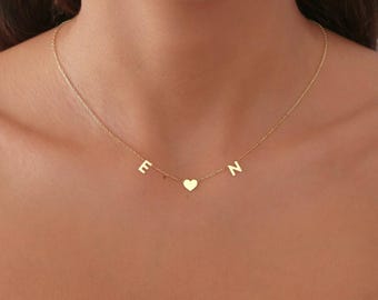 Personalized Dainty Initial Necklace: Sterling Silver Minimalist Letter Jewellery, Mum Gift for Her