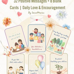 Pode incluir: Notas imprimíveis para lancheiras para crianças com 32 mensagens positivas e 8 cartões em branco. Os cartões apresentam ilustrações e mensagens inspiradoras como "Faça o seu melhor - isso é o que importa!" e "A felicidade fica tão bem em você!"