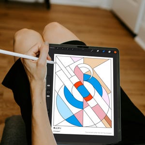 Modern Geometric Coloring Book – Printable Abstract Designs (PDF + PNG) image 3