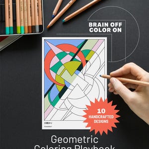 Livre de coloriage géométrique moderne - Dessins abstraits imprimables (PDF + PNG)