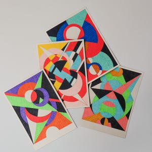 Modern Geometric Coloring Book – Printable Abstract Designs (PDF + PNG) image 4