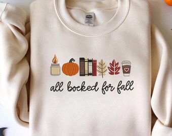 Fall Embroidery Design, Autumn Books Pumpkin Coffee File (Digital Download)