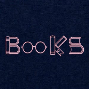 Books Reader Glasses Bookmark Embroidery Design Digital Download Machine Stitch File