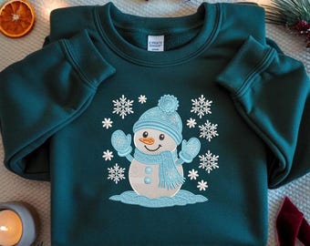 Snowman Embroidery Design, Christmas Stitch Pattern (Digital Download)