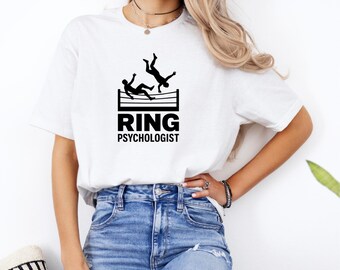 T-shirt drôle de psychologie d'anneau de lutte professionnelle, cadeau d'entraîneur de lutteur professionnel, t-shirt graphique d'humour de lutte, t-shirt de fan de sports de combat