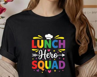 T-shirt Lunch Hero Squad, cadeau de remerciement pour le personnel de la cafétéria de l'école, t-shirt graphique Lunch Lady Hero Pride