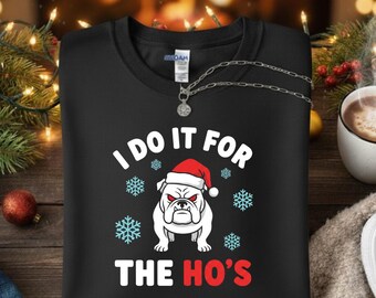 Tee-shirt drôle d'amant de chien, je le fais pour le T-shirt, cadeau d'humour de vacances grincheux, t-shirt graphique de chat de Noël agacé