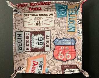 Collapsible Catch-All Fabric Tray - Route 66