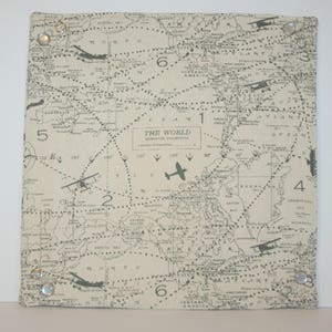 Collapsible Catch-All Fabric Tray - Vintage World Map