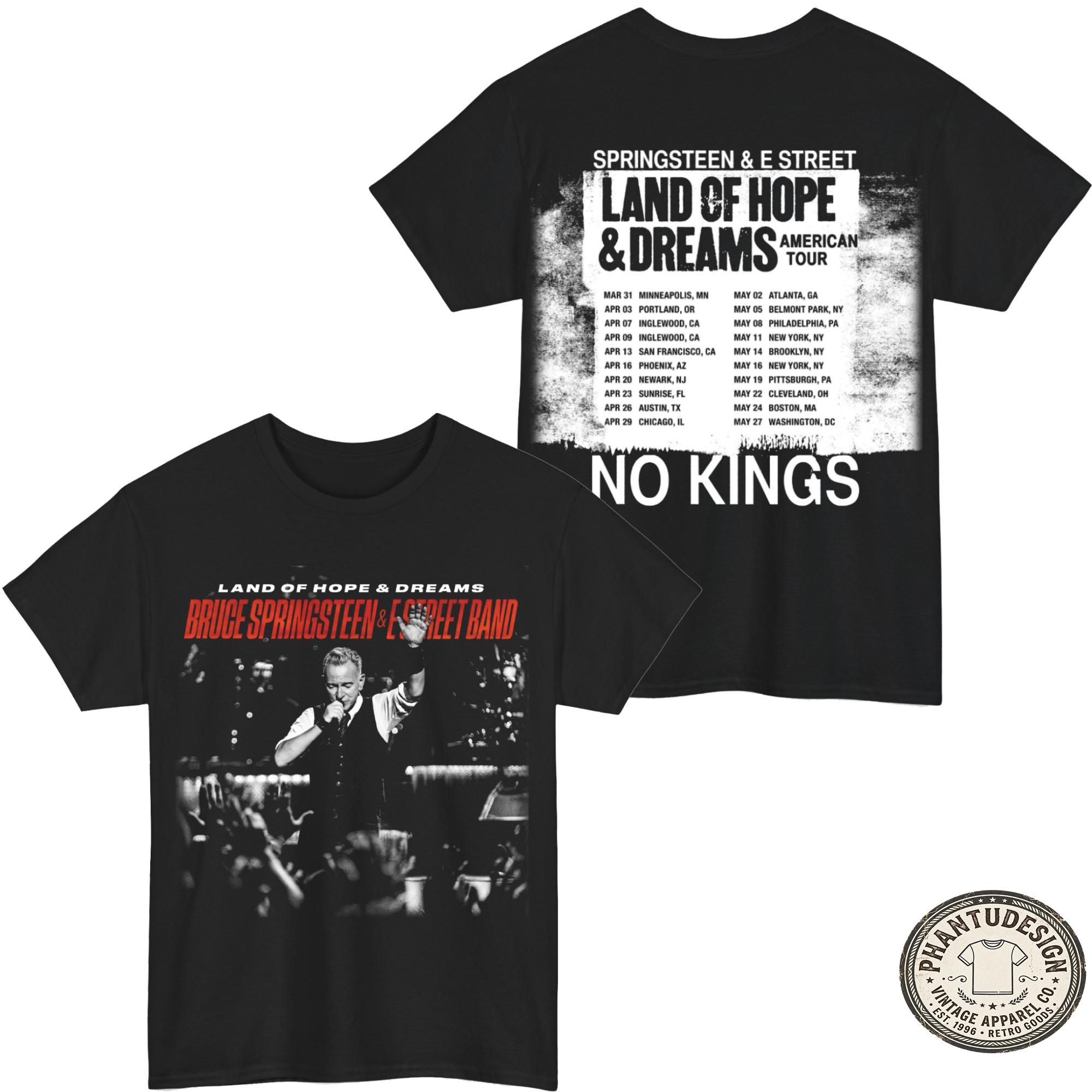 Discover Bruce Springsteen And E Street Band Land of Hope and Dreams Tour 2026 Shirt, Rock Concert Tee Fan Gift