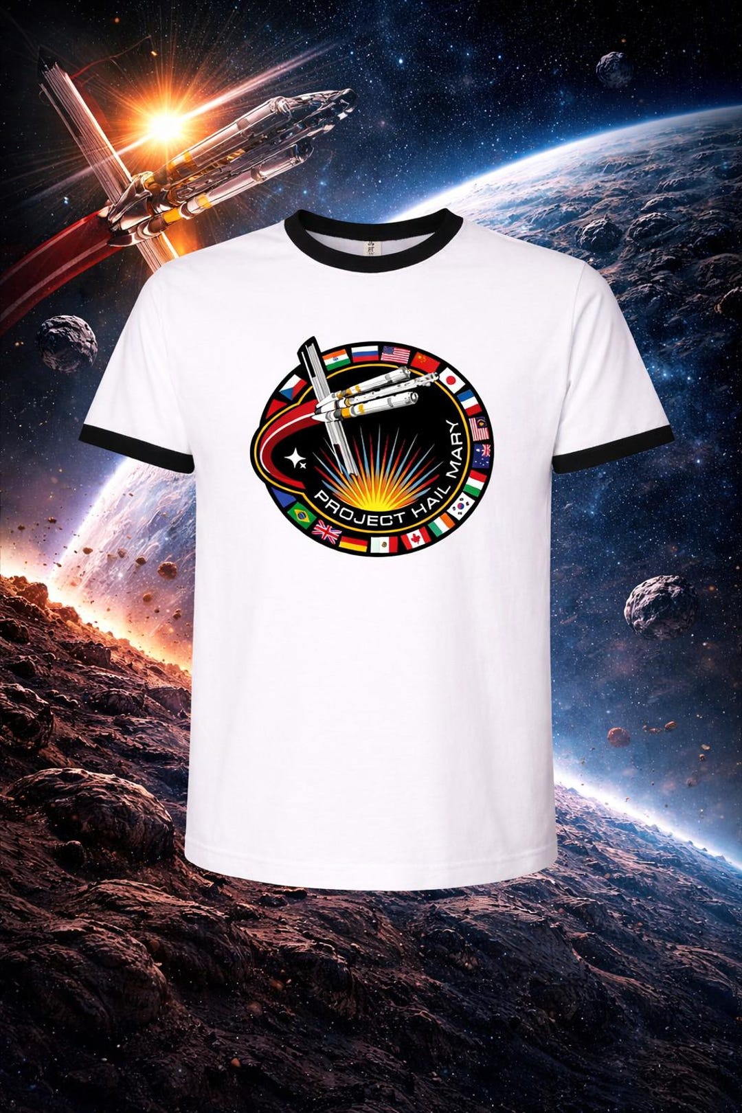 Mary Ringer Project Hail Mary Ringer Tee Sci-fi Space Mission Patch Shirt Unisex ...