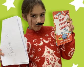 Convierte la historia de tu hijo en un libro. Tapa dura ilustrada con cubierta roja para personalizar.