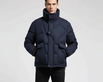 Winterdonsjack heren | Warme jas voor zwaar werk | Streetwear Techwear-stijl