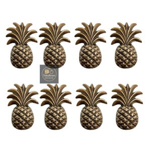 8x Ananas Knopf Griffe, Massiv Messing Vintage Bronze Patina, 6 cm für Küchenschränke & Schubladen