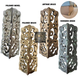 Plinthes de 9,9 cm (3,9 po) en laiton massif orné, protections d'angle vintage en laiton pour meubles et socles. Accessoires