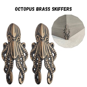 3.93" Inches Solid Brass Corner Protector Octopus Brass Skiffer Furniture Corner Guards Skirting Protectors Living Hardware