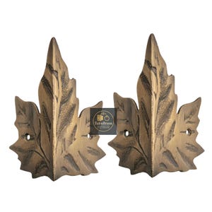 3.62" Inches Solid Brass Corner Protector Maple Leaf Brass Skiffer Furniture Corner Guards Skirting Protectors Living Hardware