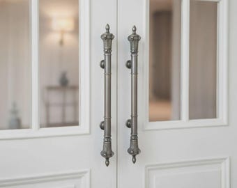 Maniglie per porte in ottone massiccio da 80 cm, maniglie per porta d'ingresso principale in ottone massiccio.