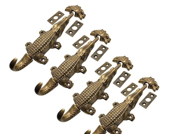 4X 6,25 ″ Zoll Erstaunliche VINTAGE Krokodil Tor Türriegel Slot Antike massivem Messing Tür sicher Riegel Krokodil Messing Riegel, Messing Tür Hardwar