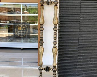 Pair of 100cm Vintage Victorian Brass Door Handles, Large Brass Door Pulls, Classic Front Door Hardware