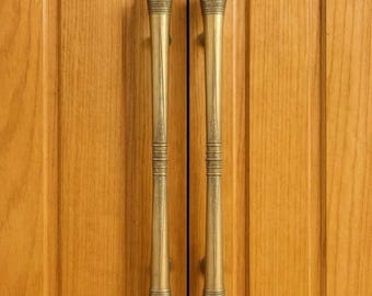 39.37" Inches Pair Vintage Main Entry Brass Door Pull Handle, Brass door hardware