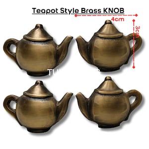 2Pair Vintage Teapot Knob hardware Solid Brass Cabinet Door Brass KNOB Drawer Handle