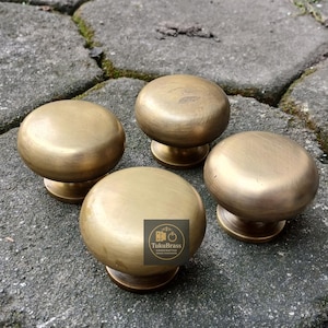 2" Inches Brass Door Knobs Round Gold Cabinet Handle Knobs Drawer Knobs N.020