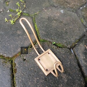 7" Inch Vintage Solid Brass Double Hook,  Wall Mount Coat Hat Hooks, Antique Brass Hanger, Heavy Duty Wall Hook U.026