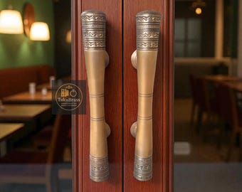 40cm Pair of Solid Brass Door Pull Handles, Front Door Hardware, Durable Brass Door Handles