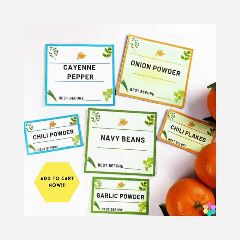 Editable Kitchen Labels | Pantry Sticker Set for Containers & Jars ...