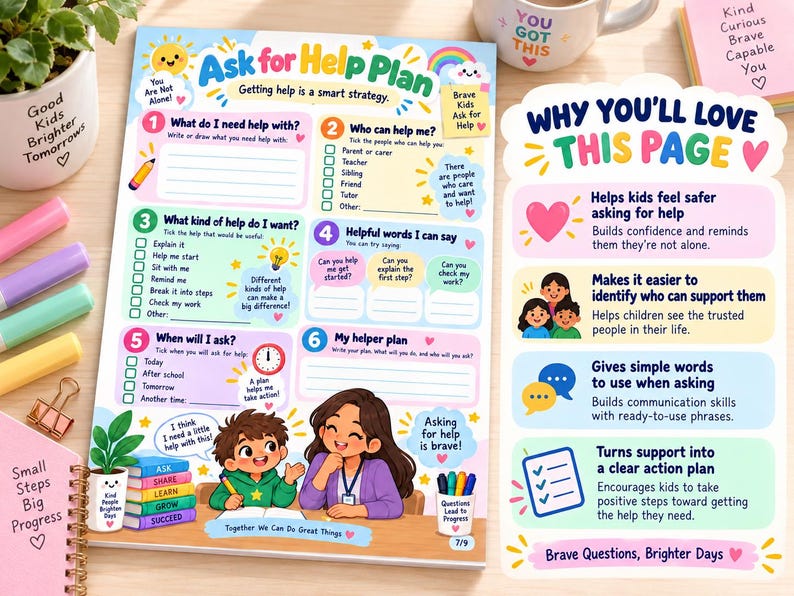 ADHD Kids Procrastination Workbook, Cute Executive Function Worksheets ...