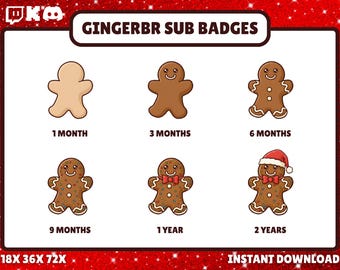 Gingerbread Sub Badges Pack, Christmas Cookie Icons (Digital Download)