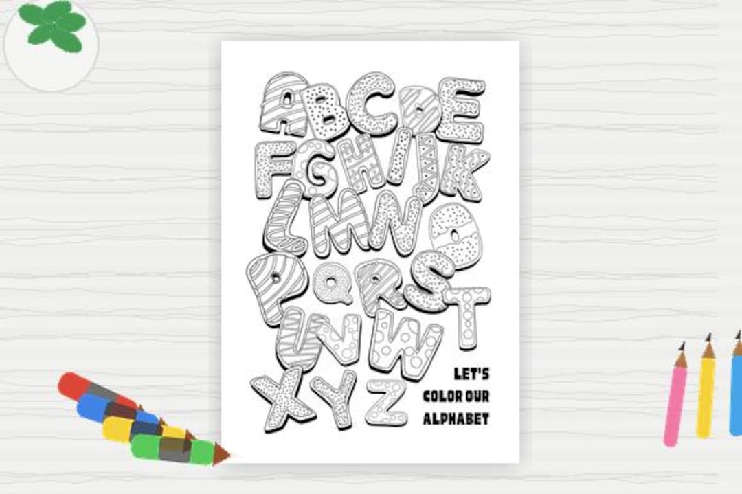Alphabet Coloring Worksheet for Kids Printable PDF | ABC Learning ...